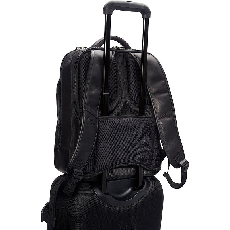 Kenneth Cole REACTION Colombian Leather 16" Manhattan Slim Laptop Travel Backpack, Cognac