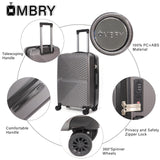 OMBRY Luggage Set 3 Pieces -Suitcase Set - Luggage with Wheels - Check-in Luggage - PC + ABS Durable Suitcase Rotating Silent Wheels 3-Piece 20/24/28 Mint Green (grey)