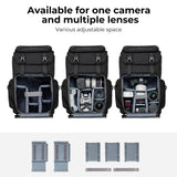 K&F CONCEPT Camera Backpack, Hard Shell Camera Bag, Large Capacity Photography Backpack with 15.6" Laptop Compartment & Tripod Holder & Rain Cover