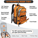 Seektop 40L Foldable Hiking Backpack for Women Men Lightweight Packable Travel Backpack Carry on Flight Approved for Outdoor Camping Sport Leisure (Orange)
