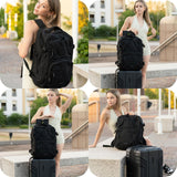 BAGSMART Travel Backpack for Women Men, 40L Flight Approved Carry on Backpack with Shoe Bag, TSA Large Personal Item Backpack with 17 Inch Laptop Compartment, Weekender Suitcase for Travel, Grey