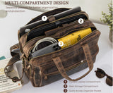 Brown Leather Messenger Bag for Men, Genuine Leather Briefcase Fits 15 Inch Work Satchel for Office, Business, and Travel Use