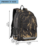 ARGTILDN Western Cowboy Horse Backpack for Boys Girls Kids School Bag Lightweight Laptop Backpack Elementary Capacity Bookbags for Travel Daypack with Reflective Stripes