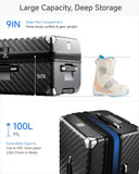 LUGGEX Trunk Luggage,KVT Expandable PC Hard Shell Large Checked 28 Inch Suitcase with Shock - Absorbing Wheels & TSA Lock(EX-Pro,Blue,28 inch,91L-105L)