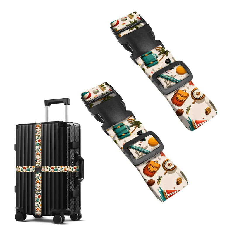 Nuxovilar Luggage Straps of 2 Set Travel Elements, Durable Material 1.96*70.86 Inches of 2 Set for Suitcases, Travel Must-Haves for 22-28 Inch Luggage, Ideal for International Trips, Beach Vacations