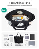 BAGSMART Tote Bag for Women, Foldable Tote Bag With Zipper Travel Large Shoulder Bag Handbag for Work