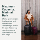 Osprey Ozone 2-Wheel 80L/27 Checked Luggage - Lightweight Rolling Bag with High Clearance and Oversized Wheels - Travel Suitcase with Mesh Organization, Trolley Handle and Add-a-Bag Strap, Black