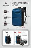 BlackVoyage Vortex Vacuum Seal Travel Backpack 60L Expandable Air Compression System Water Resistant TSA Lock Carry-On Suitcase Luggage Blue AERO - Vacuum Pump Included
