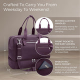 Briggs & Riley Weekender Tote Bag for Women & Men - Nylon Tote Bag for Weekend Travel & Work, Carry On Handbag with Shoulder Strap, Smooth Zipper, Fits 15" Laptop - Rhapsody Collection, Plum