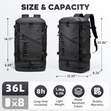 HIMZ WARRIOR Cooler Backpack with Lunchbox Compartment for Travel Large Insulated Backpack Heavy Duty Men for Camping -17 inch Laptop Bag Carry On Backpacks for Airplane, Black