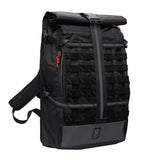 Chrome Industries Barrage 34L Black Reflective Roll-Top Backpack – Water Resistant Bag for Work, School, Travel – Features Cargo Net & Laptop Pocket