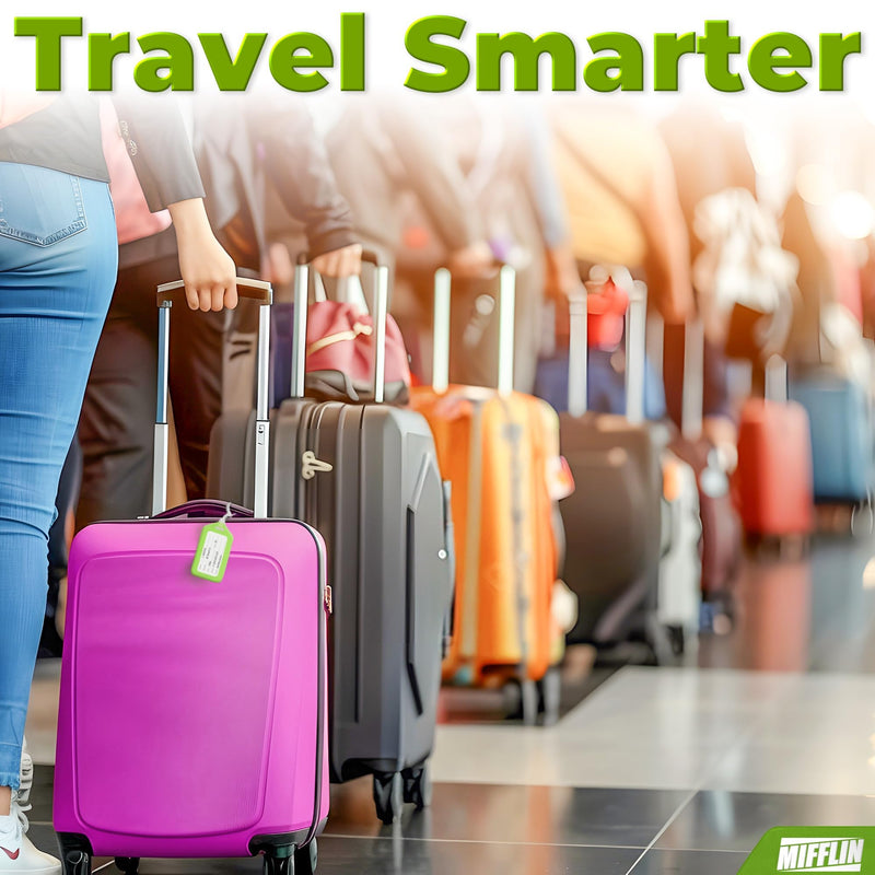 Mifflin-USA Luggage Tags (Assorted, 6 PK), Bag Tag for Baggage, Suitcase Tags Bulk
