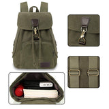 Qyoubi Canvas Fashion Backpacks Purse Casual Outdoor Shopping Daypacks Sports Rucksack Hiking Travel Multipurpose Bag Green