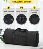 Vorspack Small Duffel Bag 20 Inches Foldable Gym Bag for Men Women Duffle Bag Lightweight with Inner Pocket for Travel Sports - Black