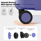 mixi 26'' Max Trunk Luggage Large Checked Luggage PC Hard Shell Rolling Travel Suitcases with Spinner Wheels & TSA Lock, Dreamy Purple