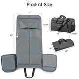 Hanke Carry on Garment Bags for Travel,Convertible Duffle Bag Luggage Bag Weekend Bag with Shoe Compartment,2 in 1 Hanging Suitcase Suit Bag for Men Women,Dark Grey
