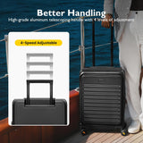 LEVEL8 Top Opening Carry on Luggage Expandable, Large Suitcases with Wheels Airline Approved, Hardside Luggage with Spinner Wheel for Men Women, 20 Inch, Black
