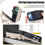 Velaybor 42L Travel Backpack with 4 Packing Cubes, TSA Friendly Flight Approved Carry-On Bag, Water-Resistant Business Backpack for Men Women, Fits 17.3" Laptop (Off-white)
