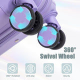 Luxebough Gradient Color Suitcase 2-Piece Set, 20" Rotating Wheel Suitcase with 14" Cosmetic Case, Lightweight Durable Hardshell Luggage with 360° Spinner Wheels for Travel, Women & Girls (Purple)