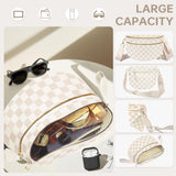 Cross Body Bag for Women Checkered Crossbody Bags Bum Bag for Women Fanny Packs for Girls Small Nylon Checkered Purse Trendy Shoulder Pouch for Womens (Checkered Beige, One Size)