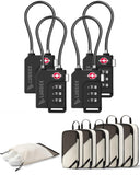 LUGGEX TSA Locks and 6 Set Compression Packing Cubes for Luggage Bundle – Travel Accessories