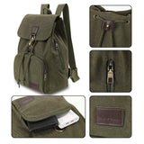 Qyoubi Canvas Fashion Backpacks Purse Casual Outdoor Shopping Daypacks Sports Rucksack Hiking Travel Multipurpose Bag Green