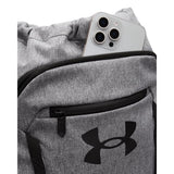 Under Armour Unisex Hustle Sackpack, (025) Castlerock/Black/Black, One Size Fits Most