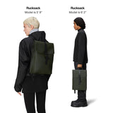 RAINS Rucksack for Men and Women - Waterproof Backpack for Commutes on Bike or Foot (Green)