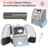 Cat Backpack Carrier,Pet Carrier Airline Approved for Small Dog Cat Puppy Kitten Bunny,Ventilated Mesh Design Animal Backpack for Hiking Camping Travel Bag (Blue)