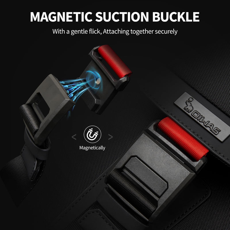 OIWAS Laptop Backpack for Men, 16 Inch Travel Laptop Backpack with Magnetic Buckle, Weight Reduction Business Backpack for Men, Water Resistant Large Back pack