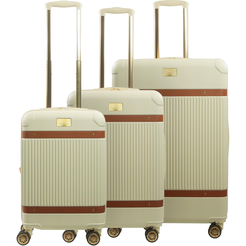 Tommy Bahama 3-Piece Rolling Luggage Set, Hard-Sided Suitcases with Spinner Wheels, Cream