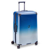 DELSEY PARIS Cactus Hardside Luggage with Spinner Wheels, White/Blue, Checked-Large 28 Inch