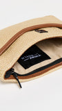 Think Royln Women's Raffia Bum Bag, Dune/Saddle, One Size