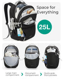 BAGSMART Travel Backpack for Women&Men, Lightweight 15.6" Casual Backpack for College, TSA Carry On Backpack for Airplanes, Black