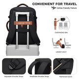 GOLF QUALITY Travel Backpack for Women - Carry On Travel Laptop Backpack,Personal Item Travel Bag Waterproof Large Casual Daypack Backpack for Business Trip Weekender,17.3Inch,Black