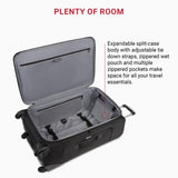 SwissGear Sion Softside Expandable Luggage – Large Checked Suitcase with 360 Degree Wheels & Retractable Handle – 29 Inch, Perfect for 7-9 Night Trips – Black