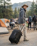 Fanwoli Rolling Vacuum Backpack Travel with One-Button Compression, 55L Expandable, Water Resistant Carry-On Suitcase Luggage, Ideal for Outdoor/Family/Trips