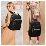 Modoker Eco-Friendly 15.6 Inch Laptop Backpack, Quilted Work Backpack for Women Bookbag Teacher Backpack with USB Charging Port, Travel Backpack Purse for Women Nurse, Black