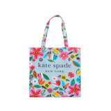 kate spade new york Cute Canvas Tote Bag for Women, Canvas Beach Bag, Book Tote with Pocket for Mother's Day, Safari Floral