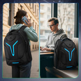 MATEIN 18 inch Gaming Backpack with Thick Padded Laptop Compartment, Anti Theft Extra Large Laptop Backpack with Rain Cover, Waterproof Travel Bag with Tech Organizer for Gaming Accessories