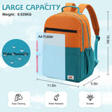 VASCHY School Backpack, Lightweight Classic Cute Aesthetic Bookbag Daypack for Teen Boys Girls Traveling/Gym/Middle School Orange Green