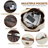 Wogarl 4PCS Weekender Bags for Women Large Overnight Weekend Travel Duffel Carry on Shoulder with Shoe Compartment Canvas Toiletry Bag for Travel Business Gym,Beige