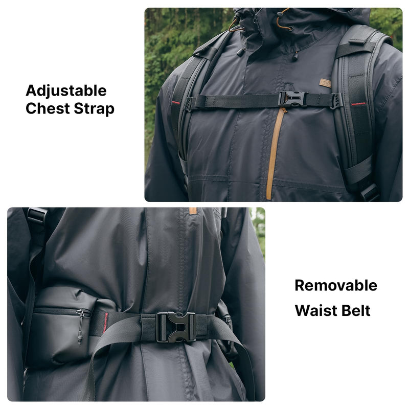 ULANZI BP10 35L Hardshell Camera Backpack, Professional Splash-proof Photography Camera Case Anti Theft Travel f Photographers Unisex Drone DSLR Mirrorless Camera Lens Tripod Holder 17'' Laptop Black