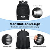 MoKo Basketball Bag Backpack, Volleyball Soccer Backpack for Men & Women with Separate Ball and Shoes Compartments, Water-Resistant, Fence Hook, Sports Bag for Clothes, Shoes, Tablets, Laptops, Black