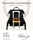 LOVEVOOK Laptop Backpack for Women with Giant Tumbler Holder Pocket,15.6 inch Waterproof Travel Backpack Purse Computer Laptop Bag,Professional Work College Nurse Teacher Backpack Casual Daypack,Black