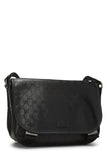 Gucci, Pre-loved Black GG Imprime Buckle Flap Messenger, Black