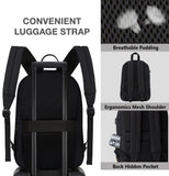 SUPACOOL Lightweight Laptop Backpack with USB Charging Port for Men and Women, Double Layers Backpack for College, Work, Travel, Casual(Black and brown)