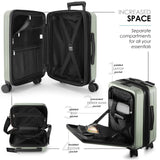 TRAVELARIM Hard Shell Luggage Sets with Spinner Wheels 4 Piece, Expandable Large Suitcases with TSA Lock, Travel Large Suitcase Set, Sage Green Luggage Set