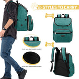 BAGLHER Travel Dog Backpack - Detachable Travel Dog Food Container for Pet Supplies Dog Gear Backpack,Dog Bag for Traveling with 2 Silicone Collapsible Bowls and 2 Food Baskets Green