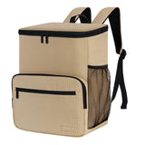 MIRASON Cooler Backpack Insulated Leak Proof Beach Backpack Cooler Bag, Cooling Beer Lunch Backpack Cooler for Men Women Picnic Hiking Camping Travel with 4 Pockets, Khaki